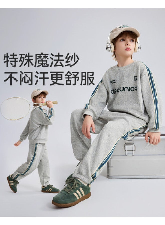 ASK JUNIOR Autumn Medium And Large Children's Long Sleeve Pullover Hoodie And Sweatpants Set For Boys - Image 1