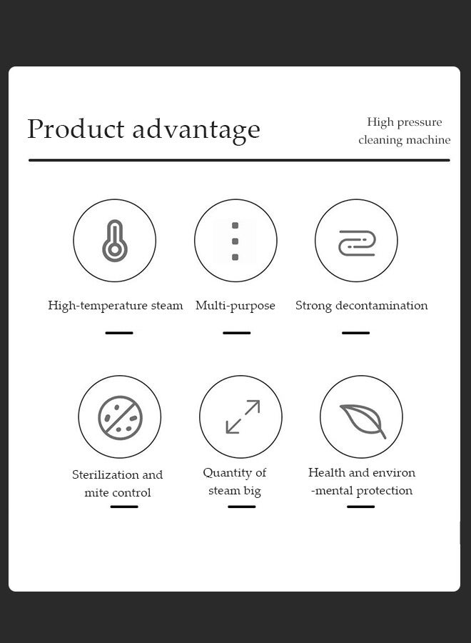 DUNISO Handheld Steam Cleaner, Multifunctional High Temperature Pressurized Steam Cleaner, With 9Pcs Accessories, Suitable For Range Hood, Gas Stove, Glass, Doors And Windows, Sofa - Image 2