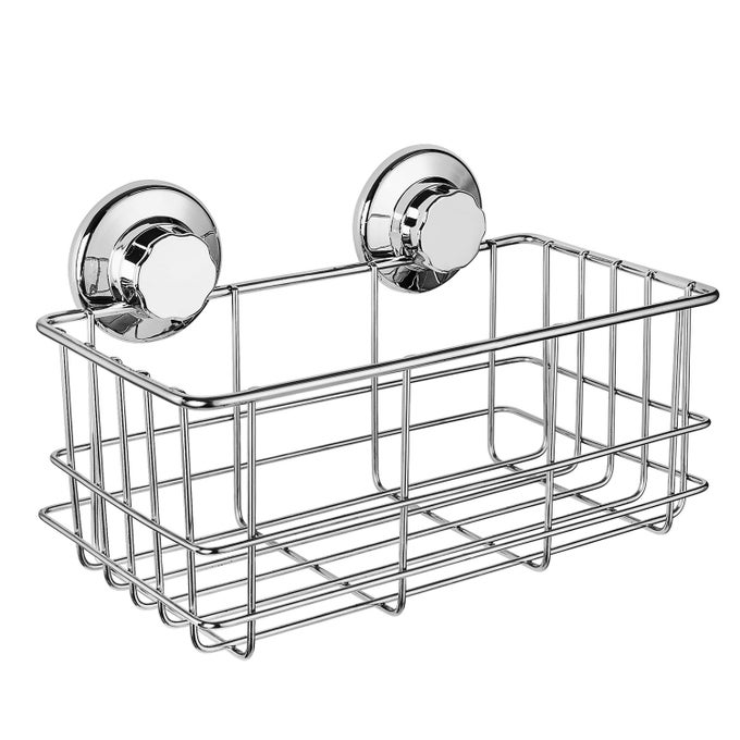 SUCTION CUP DEEP SHOWER CADDY BATH WALL SHELF FOR LARGE SHAMPOO SHOWER GEL HOLDER BATHROOM STORAGE RUSTPROOF STAINLESS STEEL