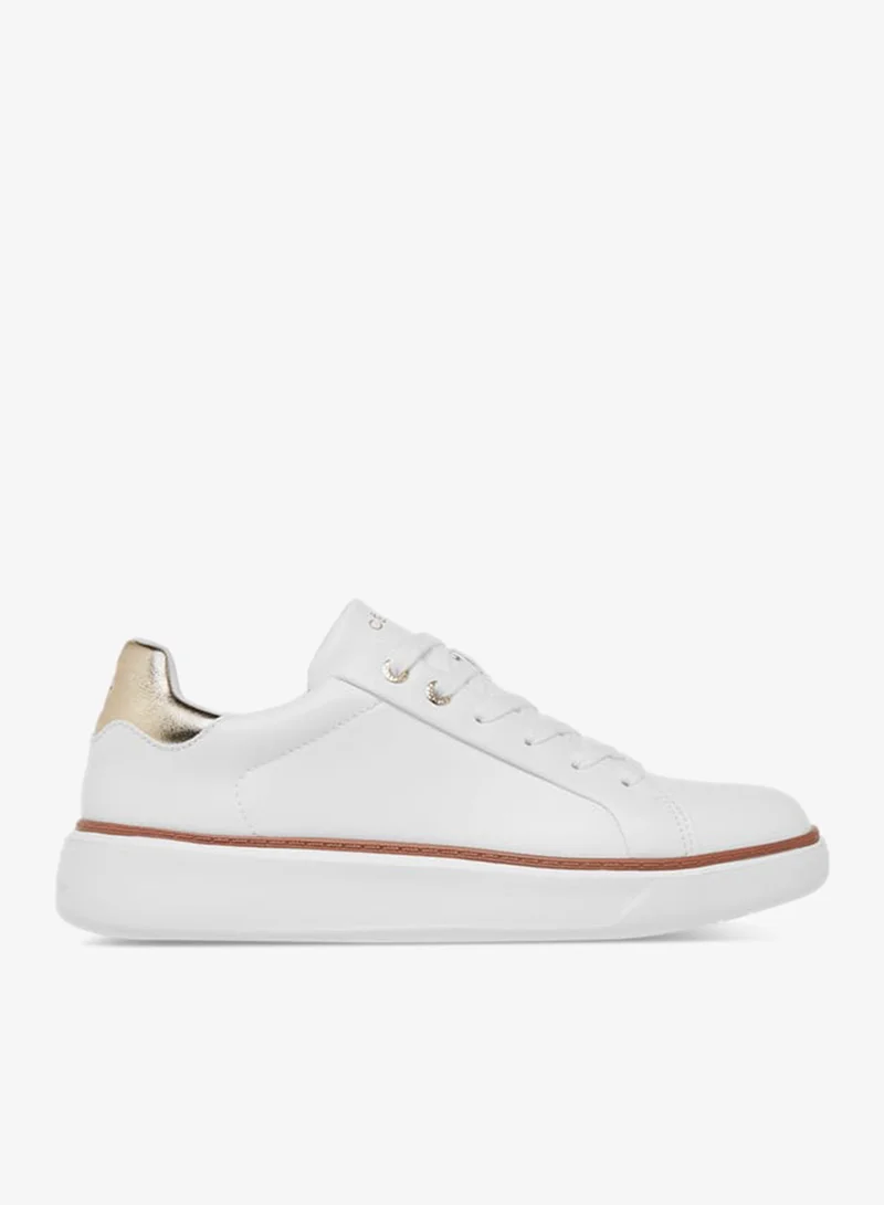 Women's Metallic Sneakers with Lace-Up Closure