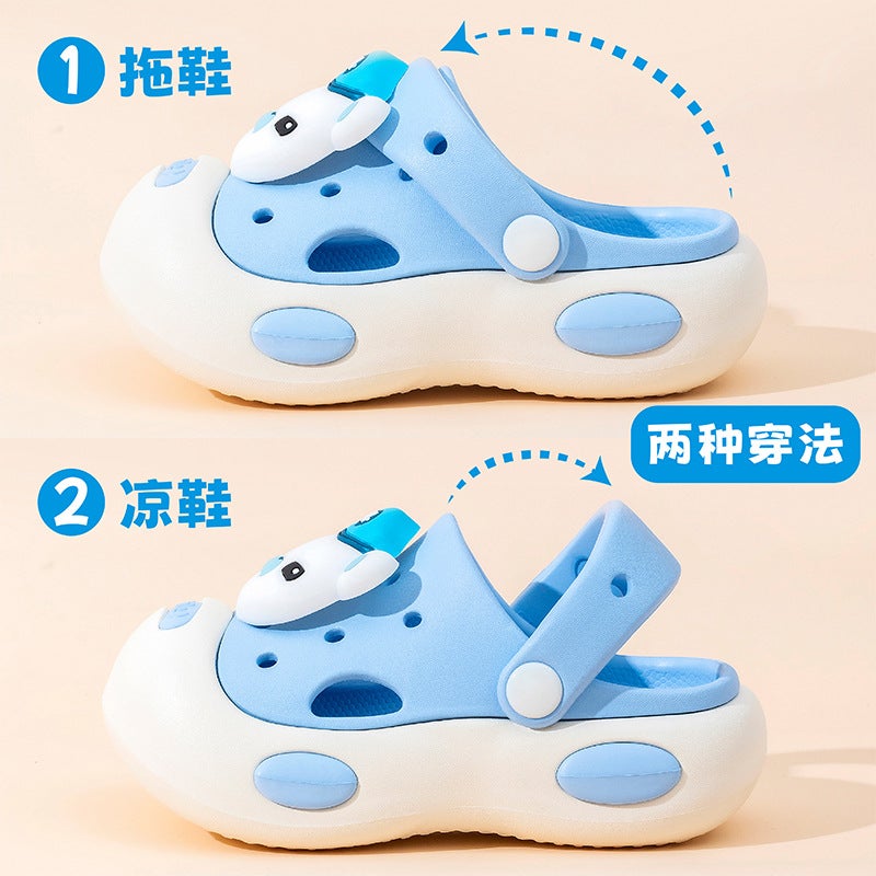 Undersea Small Column Children'S Slippers Children'S Summer Indoor And Outdoor Cartoon Non-Slip Sandals Baby Bathing Hole Shoes - Image 3
