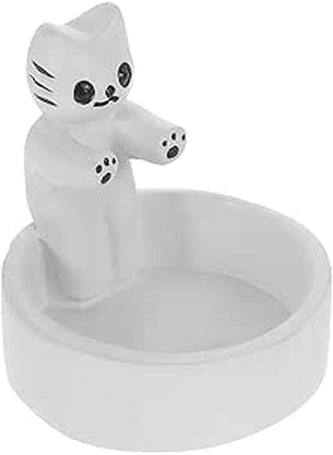 White Resin Cat Tealight Holder Cartoon Design Home Decor Wedding Party Candle - Image 1