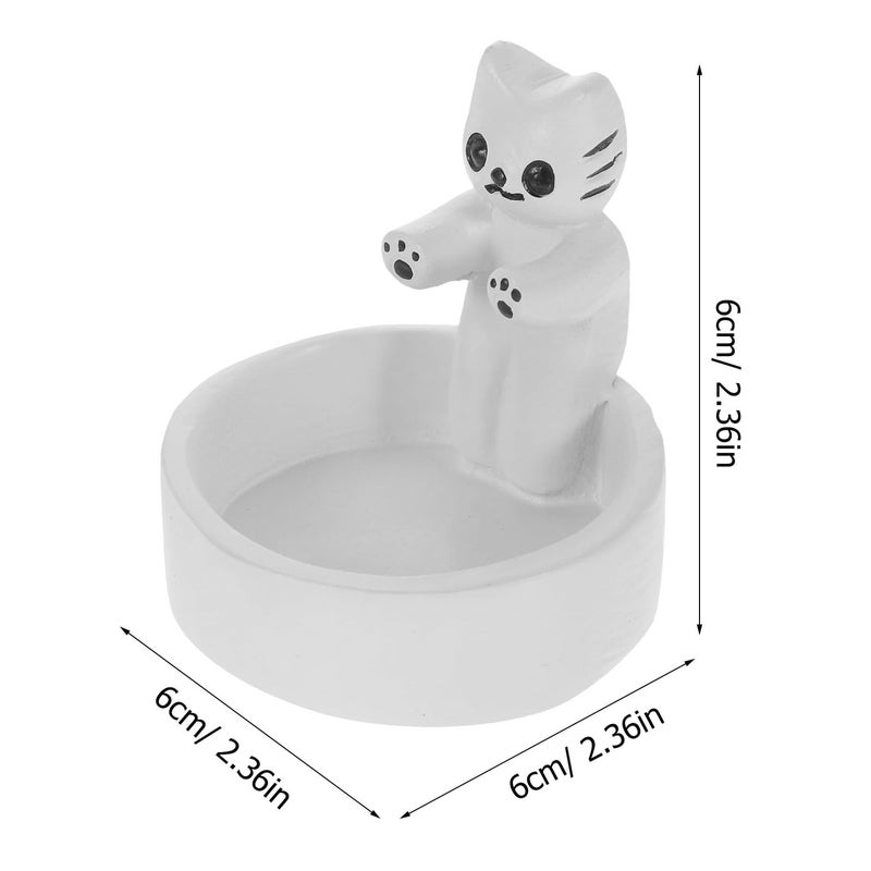 White Resin Cat Tealight Holder Cartoon Design Home Decor Wedding Party Candle - Image 3