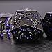 Maywin Cracked Rune Metal Dice Set for DND RPG Dark Fantasy Fractured Design Premium Heavy Metal Polyhedral Dice with Deep Engraved Numbers 7Piece Set Purple Arcane Vein - Image 4