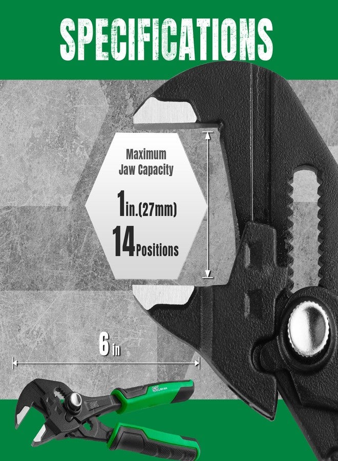 اس كي كي مفتاح ربط كماشة SK مقاس 6 بوصات، تصميم CR-V فاخر، فكين متوازيين ناعمين مع قبضة مريحة - Image 5