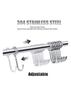 Y&D Kitchen Utensil Rack Wall Mounted, Stainless Steel Hanging Rail Organize Tools with 8 Removable Sliding Hooks for Pot Lid Pan Spoon BBQ Tools, Cookware Hanger Bar  - Image 3