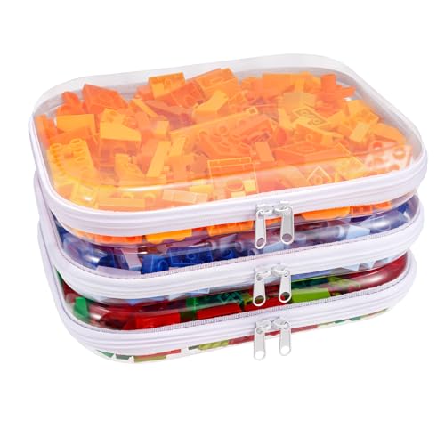 honitty Clear Hard Shell Zipper Case,3PCS Transparent Clear Zipper Pouches,Hard Side Plastic Case Set,Portable Travel Storage Organizer Bins - Image 1