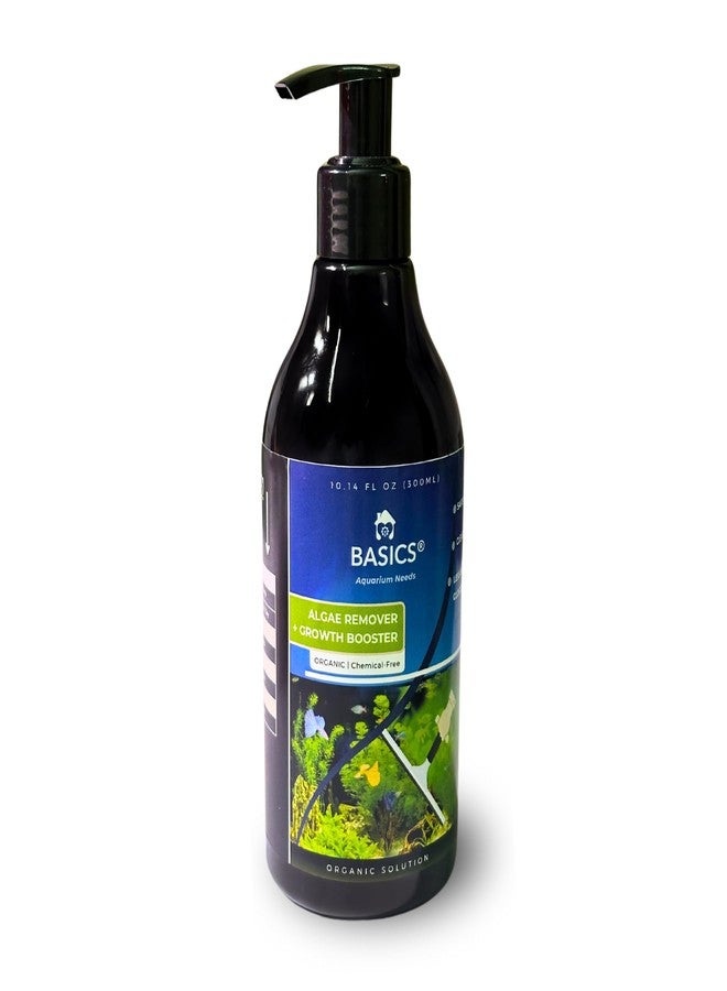 Basics - We Know Your Needs! Basics Organic Algae Remover + Growth Booster for Aquariums (2in1) | Aquarium Algae Remover or Cleaner | Scientific Naturally Organic Made (300mL) - Image 1