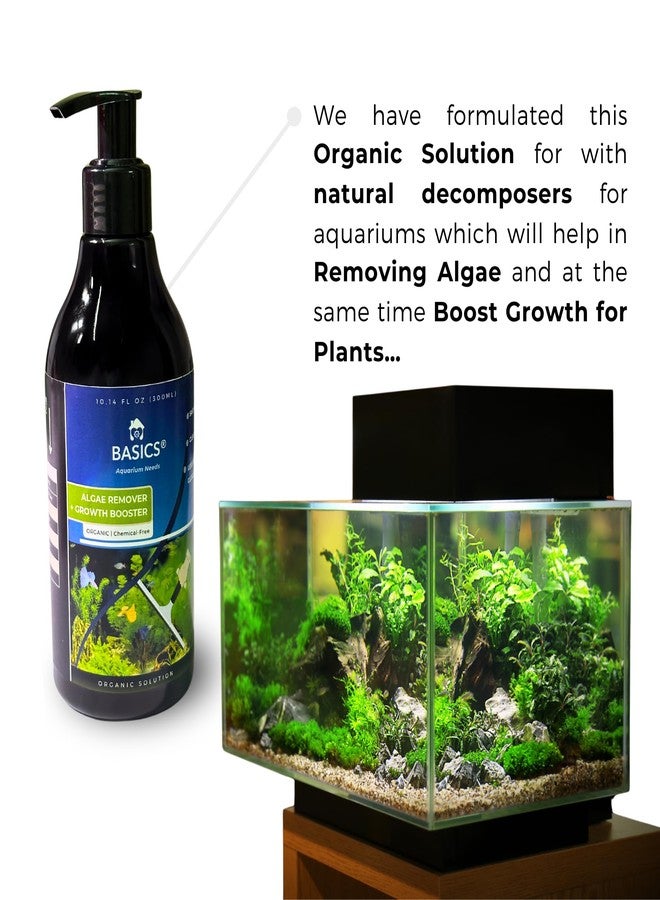 Basics - We Know Your Needs! Basics Organic Algae Remover + Growth Booster for Aquariums (2in1) | Aquarium Algae Remover or Cleaner | Scientific Naturally Organic Made (300mL) - Image 4