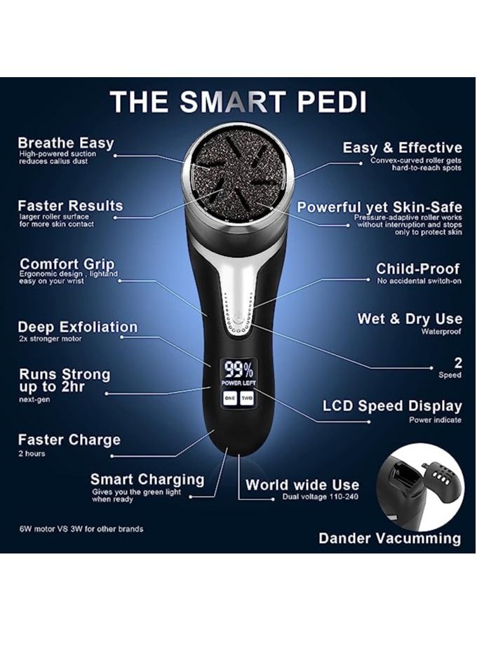 Generic Rechargeable Electric Foot Callus Remover, 3 Grinding Heads Portable Waterproof Foot File, Professional Pedicure Tools Feet Care for Dead, Hard Cracked Dry Skin-Black 1200mAh  - Image 5