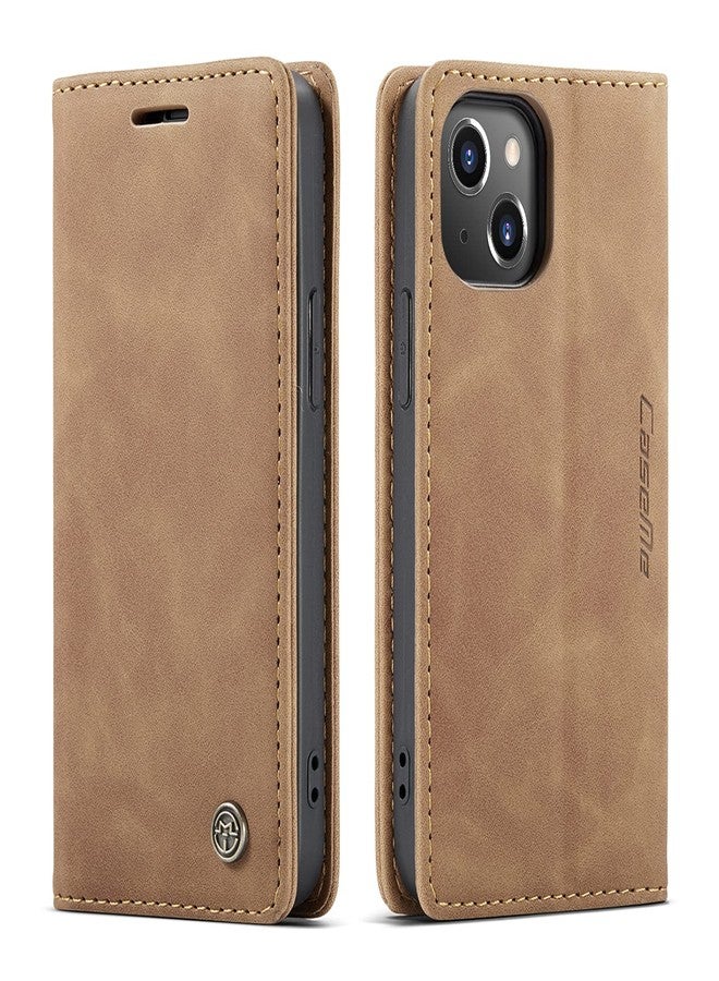 Kowauri جراب Kowauri القابل للطي لهاتف iPhone 13 Mini، جراب محفظة جلدي بتصميم كلاسيكي مع فتحة للبطاقات وإغلاق مغناطيسي، جراب قابل للطي لهاتف iPhone 13 Mini 5.4 بوصة 2021 (بني) - Image 1