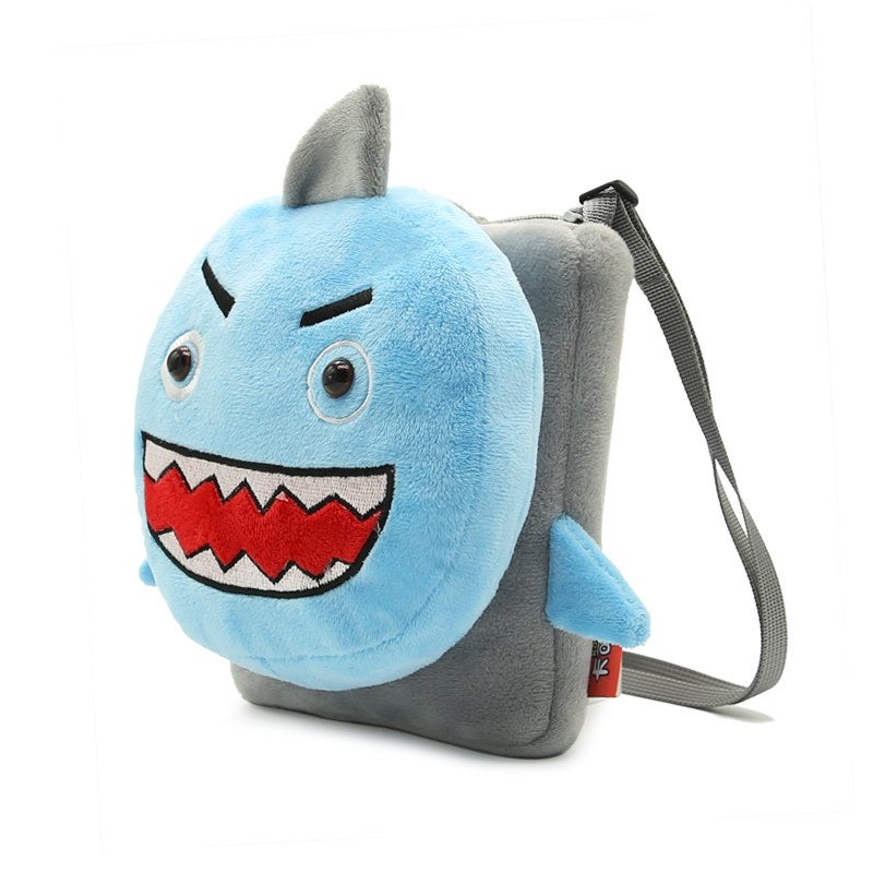 Plush Kids Crossbody Bag, Shark Animal Design, Soft Lightweight Shoulder Bag for Daily Outings - Image 2
