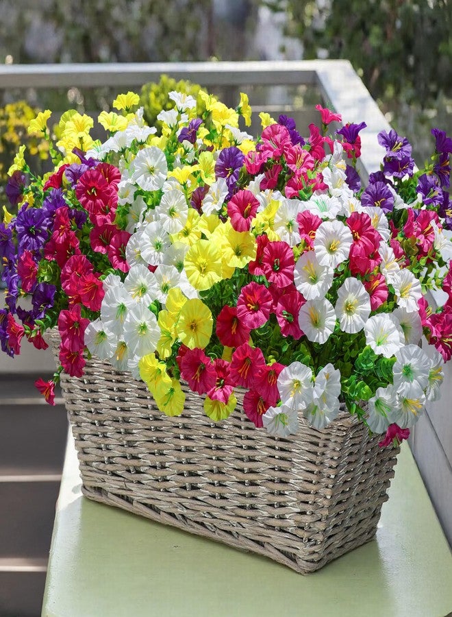 Ivydale Artificial Flowers Fake Plants for Outdoors Decoration, 12 Bundles Silk Morning Glory with Eucalyptus Realistic UV Resistant Faux Flowers for Outside Planter Porch Yard Patio Garden Home Indoor, Mix - Image 2