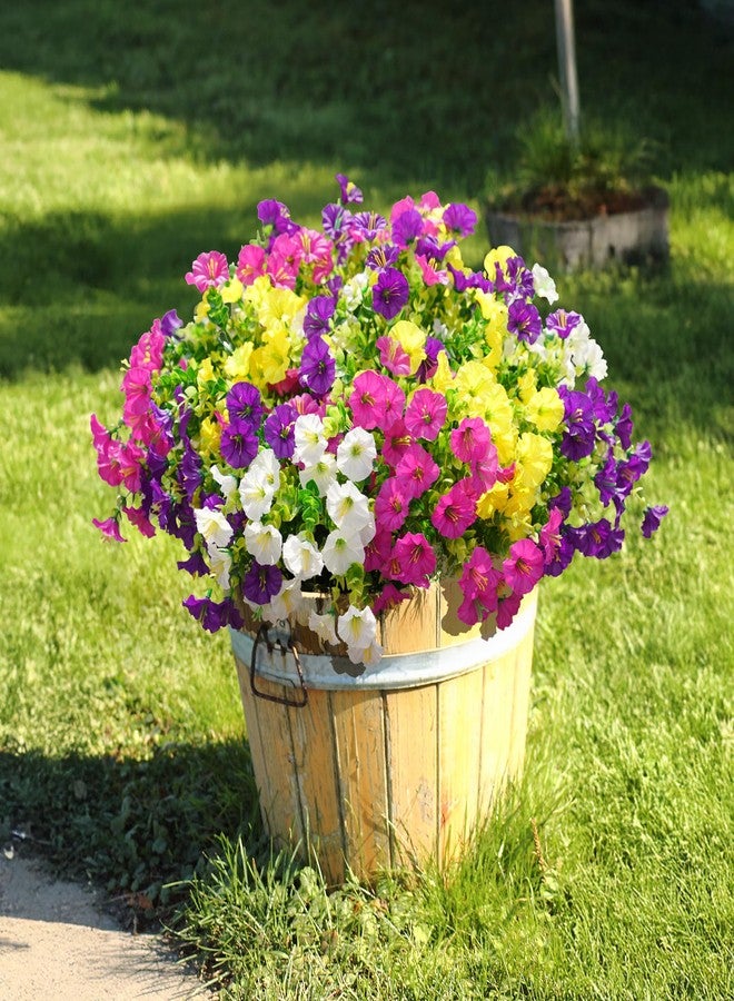 Ivydale Artificial Flowers Fake Plants for Outdoors Decoration, 12 Bundles Silk Morning Glory with Eucalyptus Realistic UV Resistant Faux Flowers for Outside Planter Porch Yard Patio Garden Home Indoor, Mix - Image 3