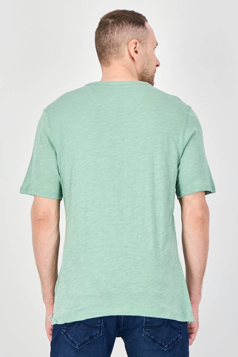 Palm Beach Men Crew Neck Short Sleeve Plain T-Shirt, Green - Image 3
