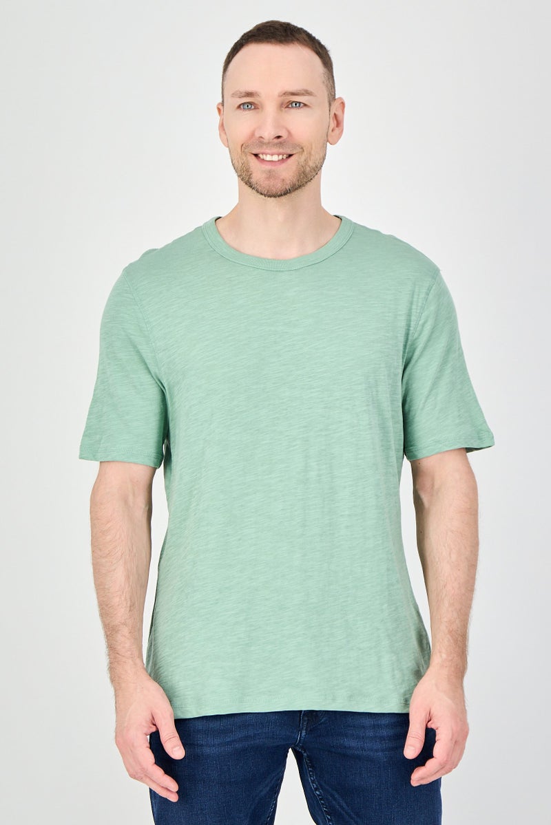 Palm Beach Men Crew Neck Short Sleeve Plain T-Shirt, Green - Image 1