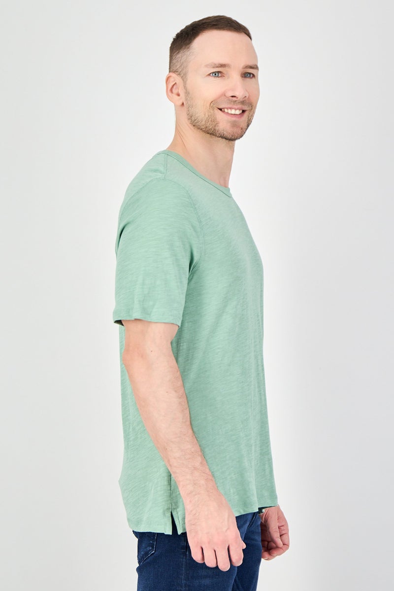 Palm Beach Men Crew Neck Short Sleeve Plain T-Shirt, Green - Image 2