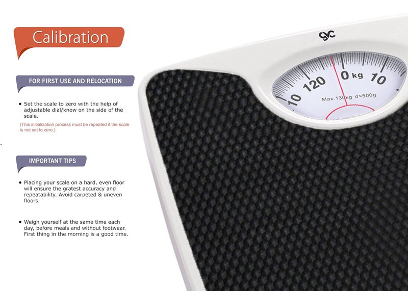 GVC 130Kg Iron Analog Weight Machine | Iron Analogue Weighing Scale | Full Metal Body With Anti-Skid Mat | Capacity: 130Kg, Black - Image 5