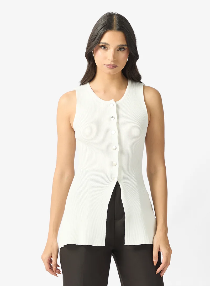 ELLA Button Down Vest Top