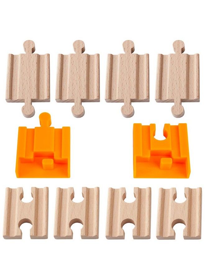 Orbrium ® Toys 8 Pcs Wooden Train Track Male Male Female Female Adapter Pack Fits Thomas Brio Chuggington Set - Image 2