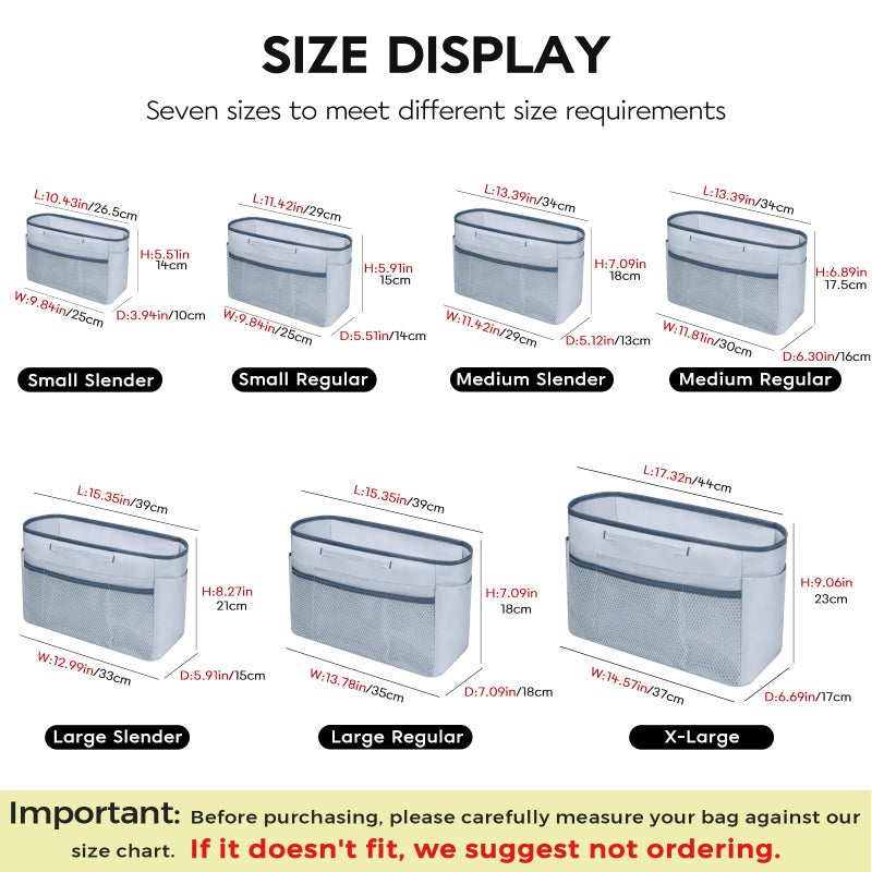 GIVLEFLY Large Purse Organizer Insert for Tote Bag, Lightweight Handbag Organizer with Multiple Pockets, Structured Bag Insert,Light Blue - Image 2
