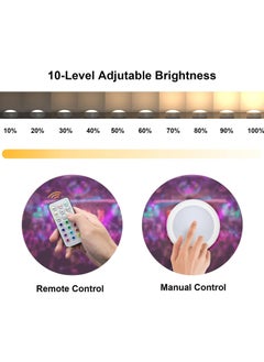 CMGTYYD Puck Light, 6 Pack Closet Light Battery Powered Push Lights, LED Puck Lightings with 2 Wireless Remote, 13 Colors Changeable Led Circle Light, Lightings Under Cabinet and Ambient Lights  - Image 3