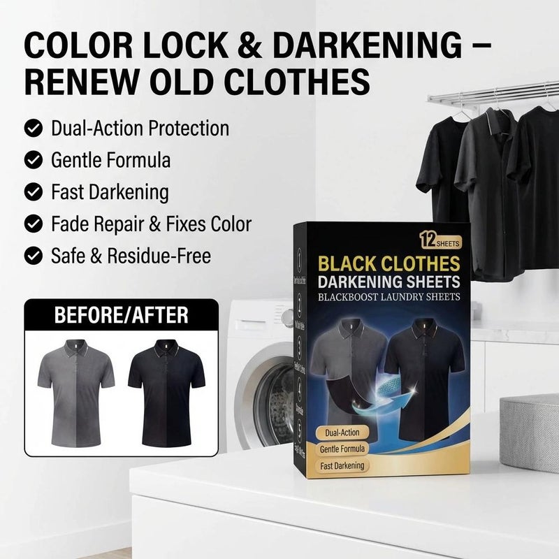 Clothing blackening sheets for home use, including laundry, dyeing, color fixing, and repair of faded black clothes. - Image 3