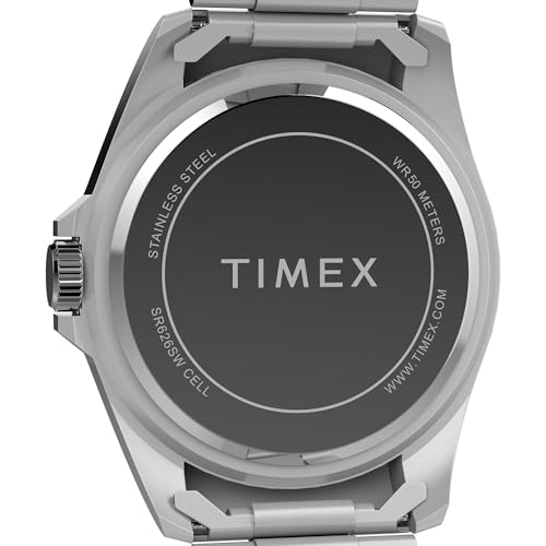 Timex Men's Dress 42mm Watch - Silver-Tone Bracelet Blue Dial Silver-Tone Case - Image 4
