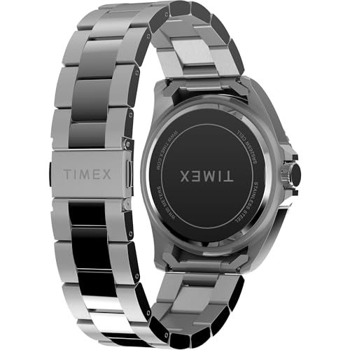 Timex Men's Dress 42mm Watch - Silver-Tone Bracelet Blue Dial Silver-Tone Case - Image 5