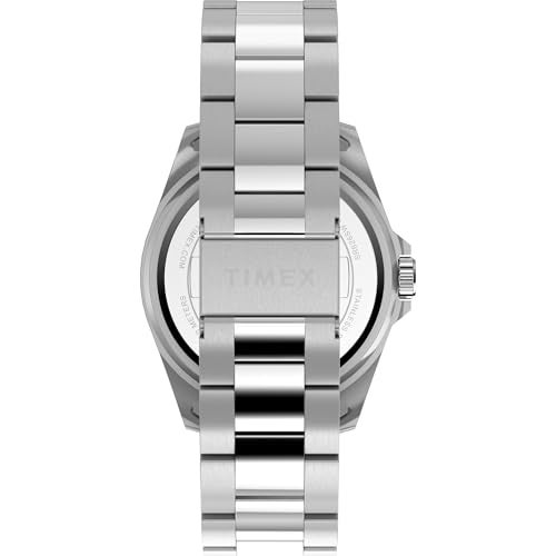 Timex Men's Dress 42mm Watch - Silver-Tone Bracelet Blue Dial Silver-Tone Case - Image 3