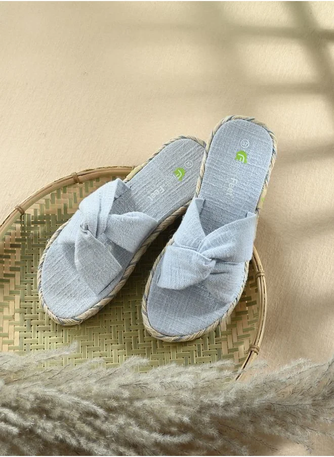 Fresh Feet Twist Strap Open Toe Flat Sandal by Styli