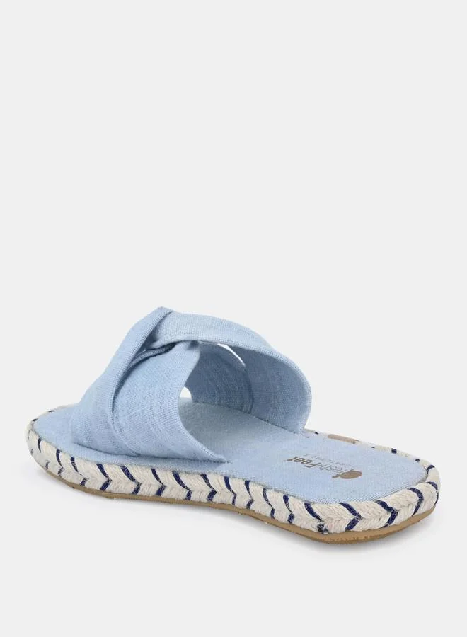 Fresh Feet Fresh Feet Twist Strap Open Toe Flat Sandal