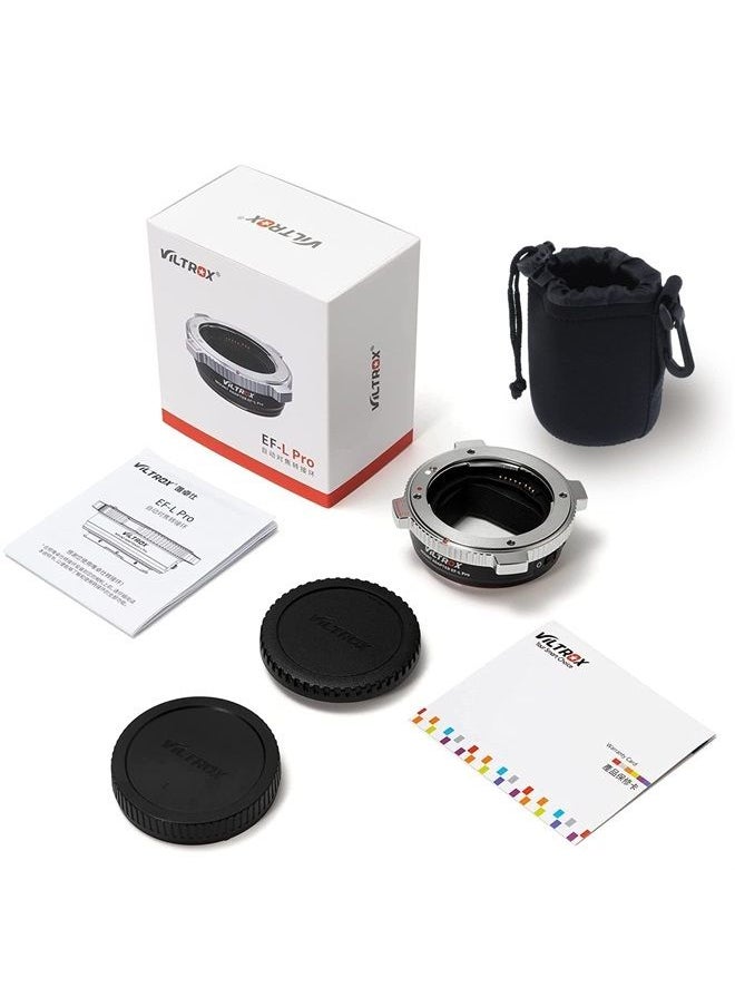 VILTROX - EF-L Pro Auto Focus Lens Mount Adapter with Security Lock Compatible with Canon EF/EF-S Lens to L Mount Camera Leica SL2/Lumix S1 S1H S5/Sigma fp L,Idea for Large Lens - Image 1