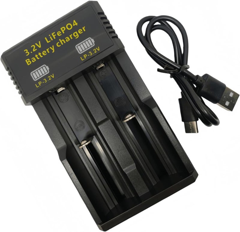 شاحن USB لبطاريات LiFePO4 بسعات 14500، 18650، 26500 متعددة الأحجام، جهد 3.2 فولت، مزود بأضواء شحن حمراء وخضراء - Image 5