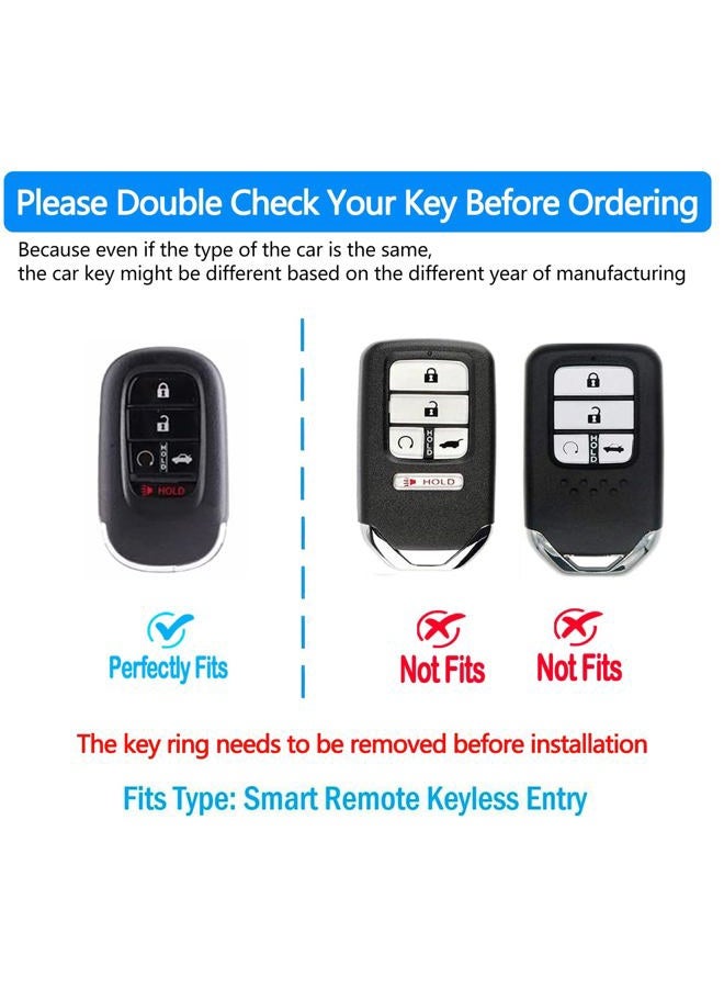 Tukellen for Honda Key Fob Cover, Premium Soft TPU Full Protection Key Fob Case for 2022 Honda Civic Accord Smart 5 Buttons Smart Remote Key Protector (Red) - Image 2