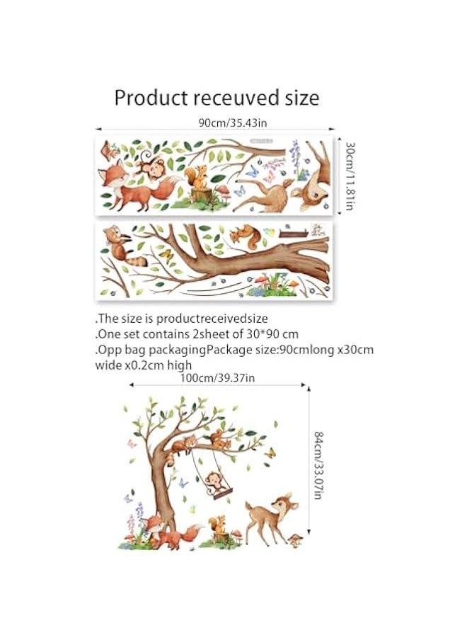 هوكور HOOKOR Funny Cartoon Animals Wall Sticker Kids Room Living Room Nursery Wall Art Decor Lovely and Vivid Jungle Animals Wall Art (BM7510-ZJ)  - Image 2