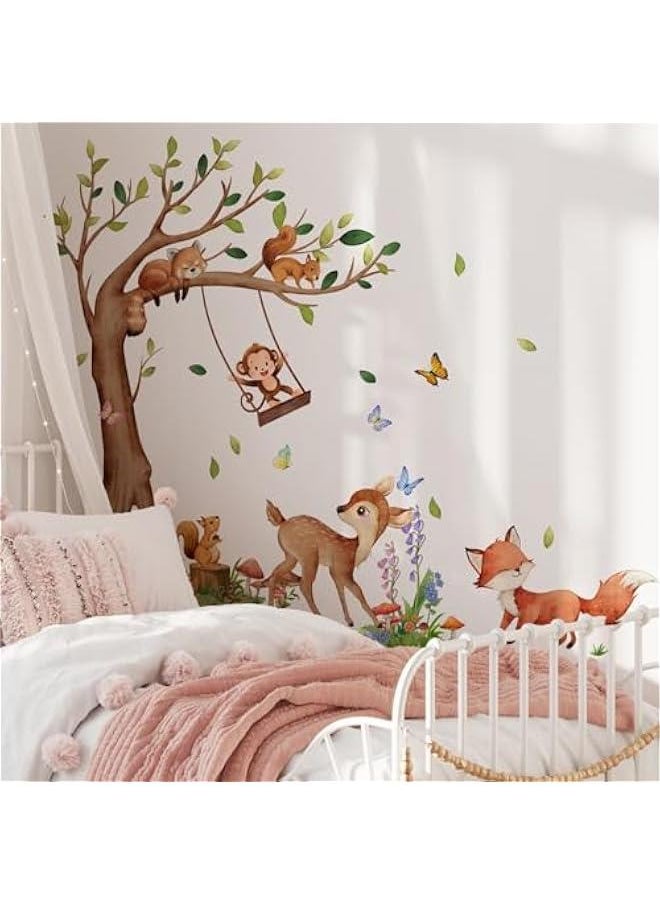 هوكور HOOKOR Funny Cartoon Animals Wall Sticker Kids Room Living Room Nursery Wall Art Decor Lovely and Vivid Jungle Animals Wall Art (BM7510-ZJ)  - Image 3
