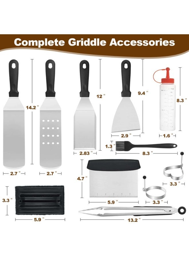 Anmi 13-Piece Barbecue Tool ,Griddle Accessories Set, Compatible with Blackstone & Camp Chef Flat Top Grills - Image 2