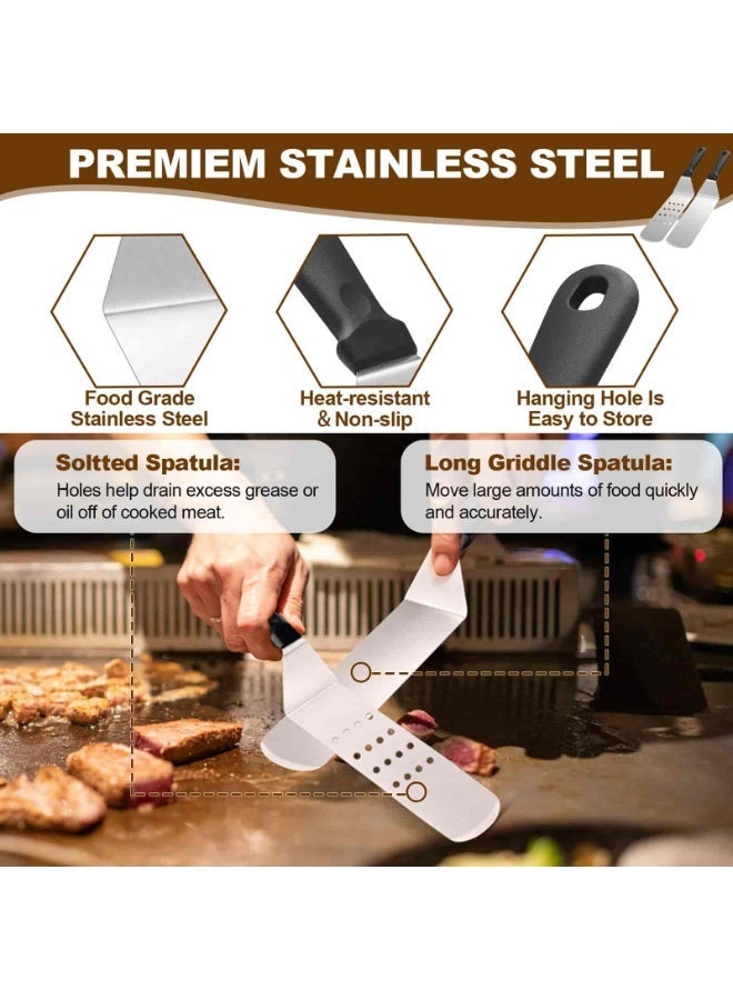 Anmi 13-Piece Barbecue Tool ,Griddle Accessories Set, Compatible with Blackstone & Camp Chef Flat Top Grills - Image 3