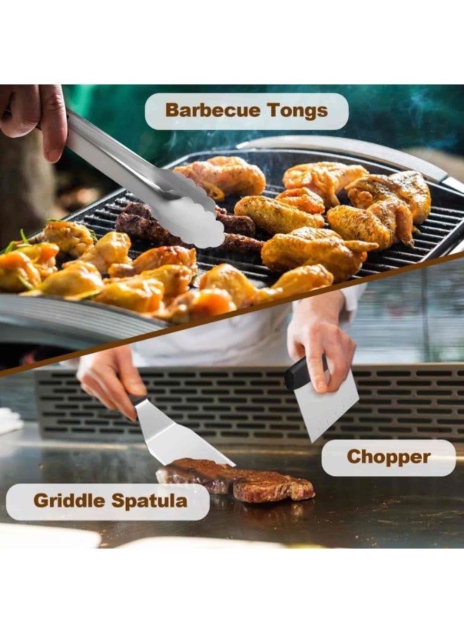 Anmi 13-Piece Barbecue Tool ,Griddle Accessories Set, Compatible with Blackstone & Camp Chef Flat Top Grills - Image 4