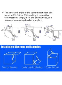 Excefore Toy Box Hinges Soft Close, 4 Pcs Heavy Duty Chest Hinges and Lid Support Soft Close, Adjustable Metal Lift and up Hinges, Cabinet Door Support Hinge, for Wardrobe, Cabinet, Closet, Toy Box, etc  - Image 3