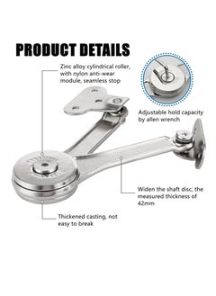 Excefore Toy Box Hinges Soft Close, 4 Pcs Heavy Duty Chest Hinges and Lid Support Soft Close, Adjustable Metal Lift and up Hinges, Cabinet Door Support Hinge, for Wardrobe, Cabinet, Closet, Toy Box, etc  - Image 4