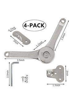 Excefore Toy Box Hinges Soft Close, 4 Pcs Heavy Duty Chest Hinges and Lid Support Soft Close, Adjustable Metal Lift and up Hinges, Cabinet Door Support Hinge, for Wardrobe, Cabinet, Closet, Toy Box, etc  - Image 2