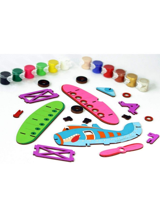 فنفينشين طائرة فانفنشن ثنائية الأجنحة - نموذج تلوين ثلاثي الأبعاد - منظم مكتبي قابل للتركيب بنفسك - لعبة ألغاز ثلاثية الأبعاد لتعلم العلوم والتكنولوجيا والهندسة والرياضيات - مجموعة فنية وتلوين ورسم للأطفال - هدية عيد ميلاد، لعبة ميكانيكية ثلاثية الأبعاد اصنعها بنفسك - Image 5