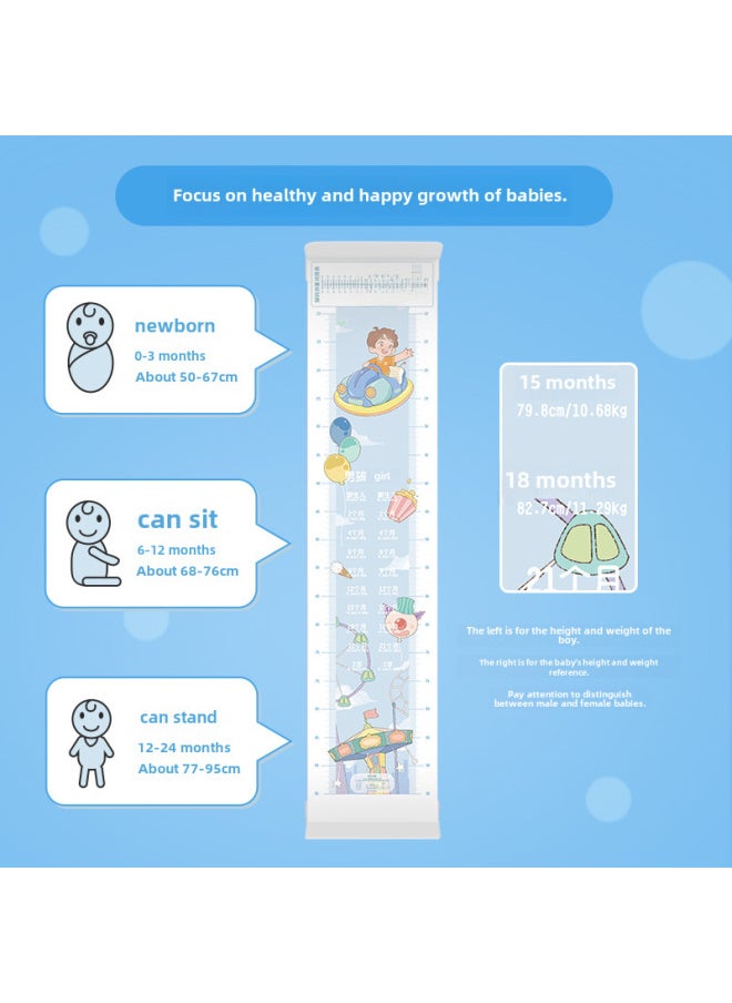 Generic - Baby Height Measurement Mat Foot Ruler Head Circumference Measuring Tool Precision Children's Ruler Home Use Baby Growth Tracker-Specifications:Peace Elephant (soft Upgrade) [send Storage Bag Sticker Height Software]] - Image 1