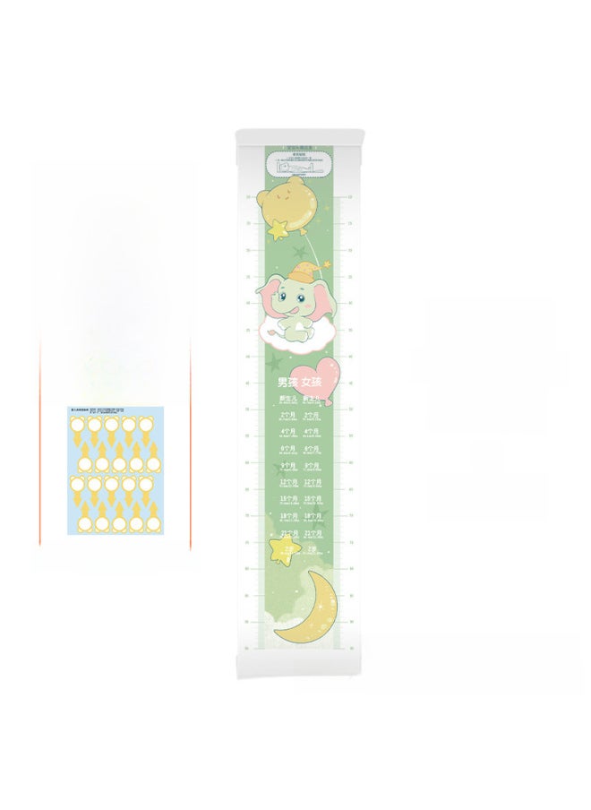Generic - Baby Height Measurement Mat Foot Ruler Head Circumference Measuring Tool Precision Children's Ruler Home Use Baby Growth Tracker-Specifications:Peace Elephant (soft Upgrade) [send Storage Bag Sticker Height Software]] - Image 1