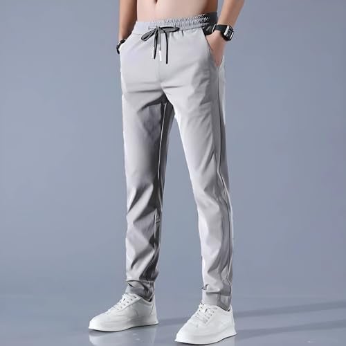 Symvi NS Lycra Trackpant for Men with 2 Zipper Pocket (in, Alpha, M, Light Grey) - Image 2