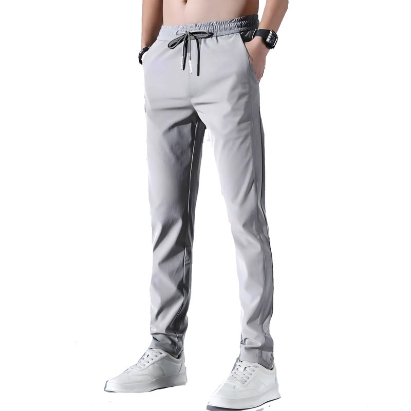 Symvi NS Lycra Trackpant for Men with 2 Zipper Pocket (in, Alpha, M, Light Grey) - Image 5