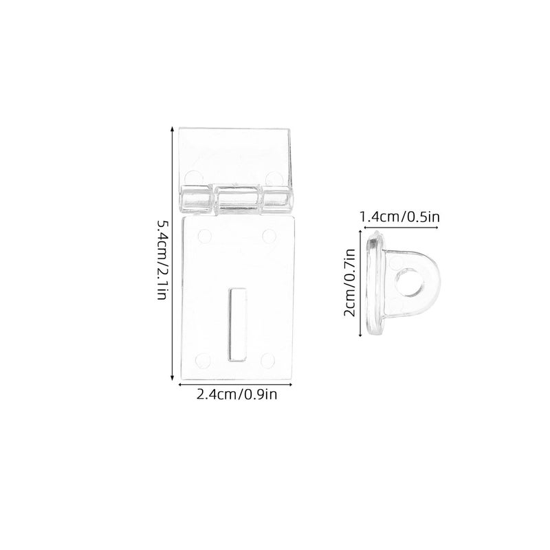 Acrylic Lock Hasp Buckles 25x55mm 10 Sets Cabinet Latch Locks for Drawer Door Security - Image 3
