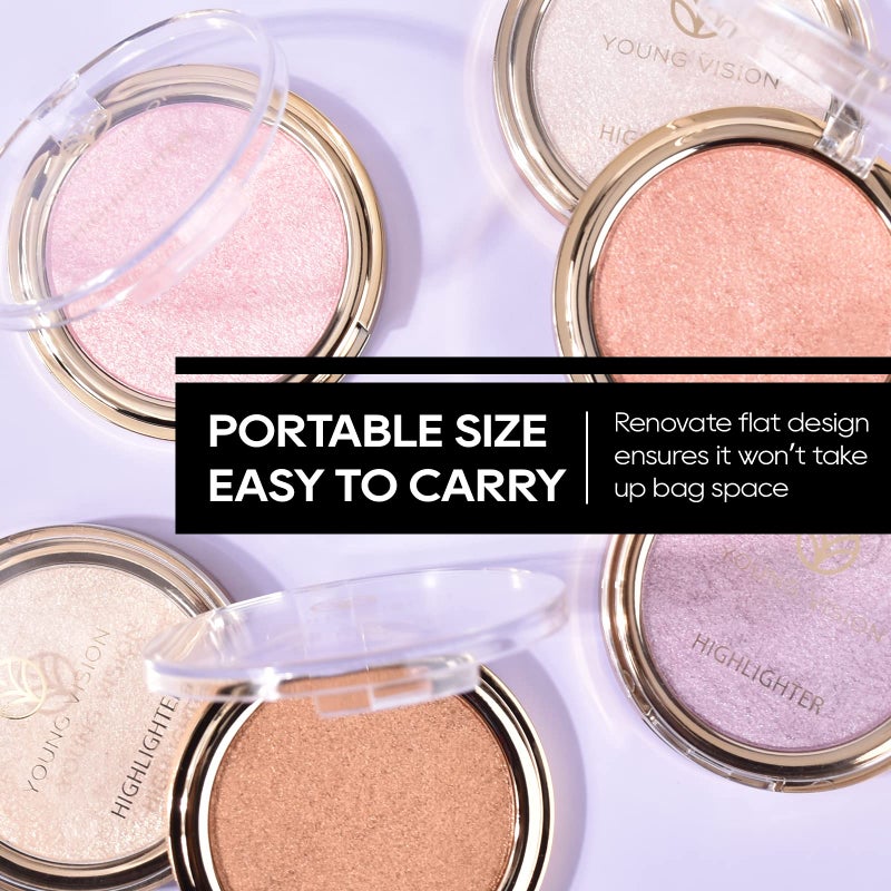 FREEORR Baked Highlighter Powder Palette, Makeup Highlighter Powder Palette Sheer Shimmering Finish Face Highlighters Makeup Iluminadores de Maquillaje #06 Bronze Glow - Image 5
